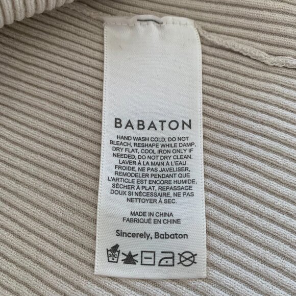 Babaton Ribbed Turtleneck — Matte Pearl (Size L) - Picture 4 of 6